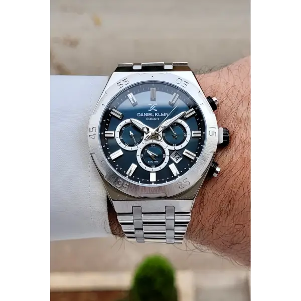 Kadranı Mavi Kordonu Gümüş Renk 44 mm İç Göstergeleri Aktif Erkek Kol Saati