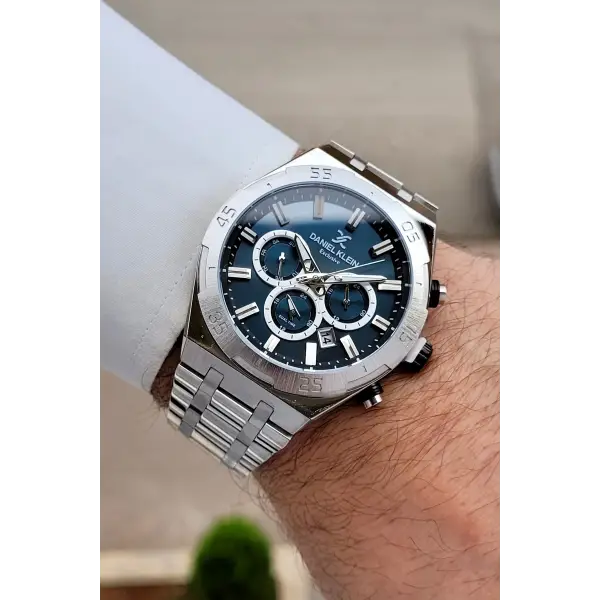 Kadranı Mavi Kordonu Gümüş Renk 44 mm İç Göstergeleri Aktif Erkek Kol Saati