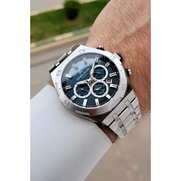 Kadranı Mavi Kordonu Gümüş Renk 44 mm İç Göstergeleri Aktif Erkek Kol Saati