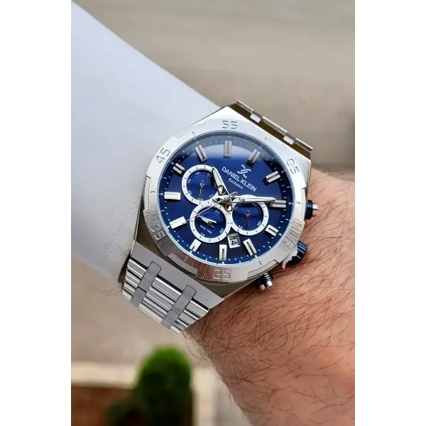 Kadranı Lacivert Kordonu Gümüş Renk 44 mm İç Göstergeleri Aktif Erkek Kol Saati