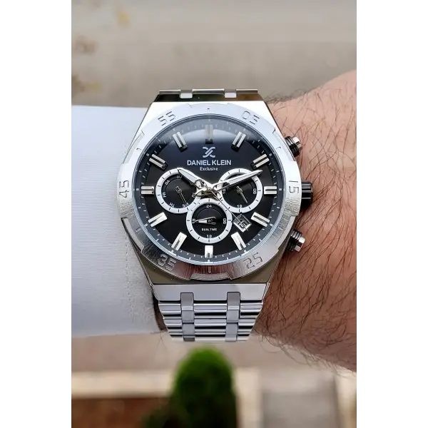 Kadranı Siyah Kordonu Gümüş Renk 44 mm İç Göstergeleri Aktif Erkek Kol Saati