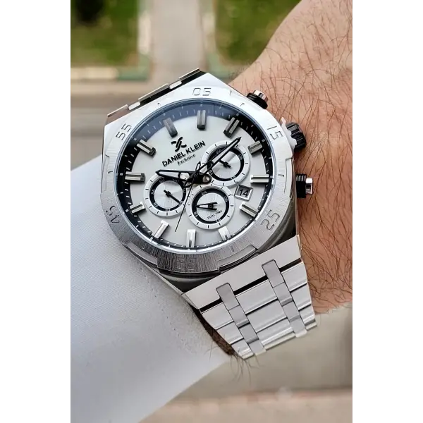 Gümüş Renk 44 mm İç Göstergeleri Aktif Erkek Kol Saati