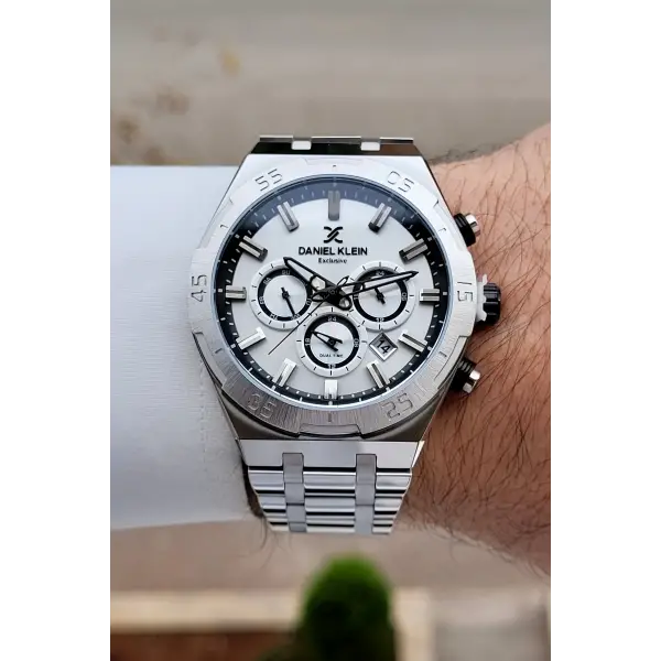 Gümüş Renk 44 mm İç Göstergeleri Aktif Erkek Kol Saati