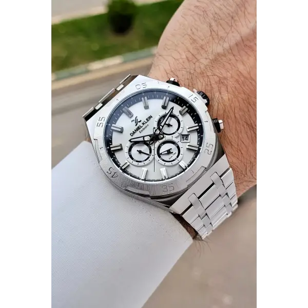 Gümüş Renk 44 mm İç Göstergeleri Aktif Erkek Kol Saati