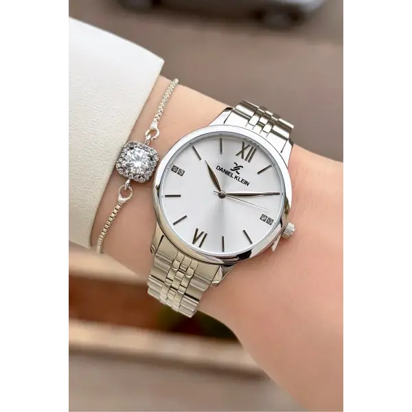 Gümüş Renk 35 mm Kadın Kol Saati ve Hediye Bileklik