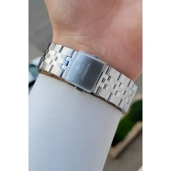 Gümüş Renk Otomatik 43 mm İç Göstergeleri Aktif Erkek Kol Saati