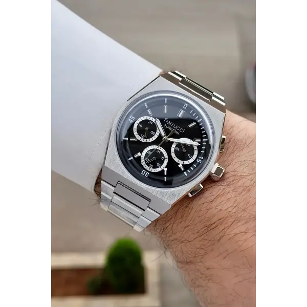 Kadranı Siyah Kordonu Gümüş Renk 41 Mm İç Göstergeleri Aktif Erkek Kol Saati