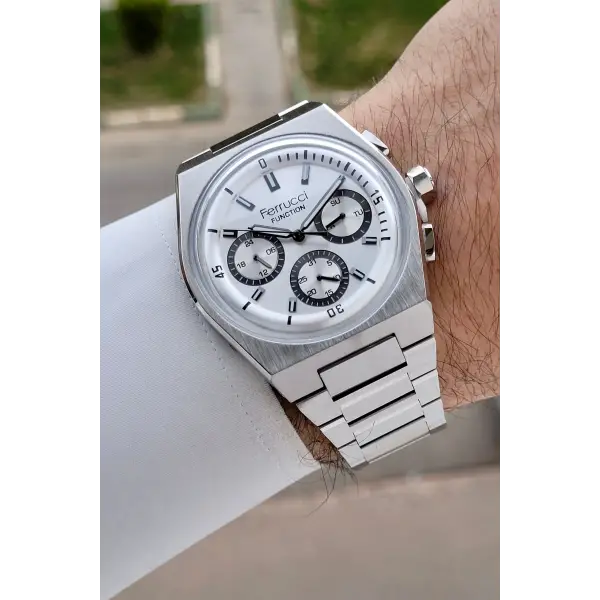 Gümüş Renk 41 Mm İç Göstergeleri Aktif Erkek Kol Saati