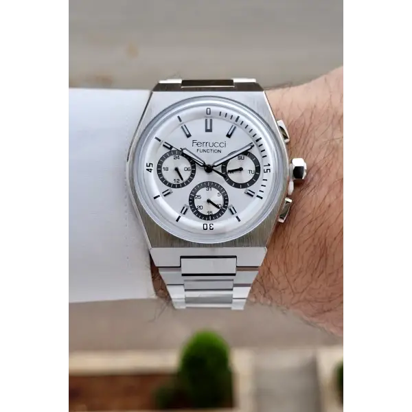 Gümüş Renk 41 Mm İç Göstergeleri Aktif Erkek Kol Saati