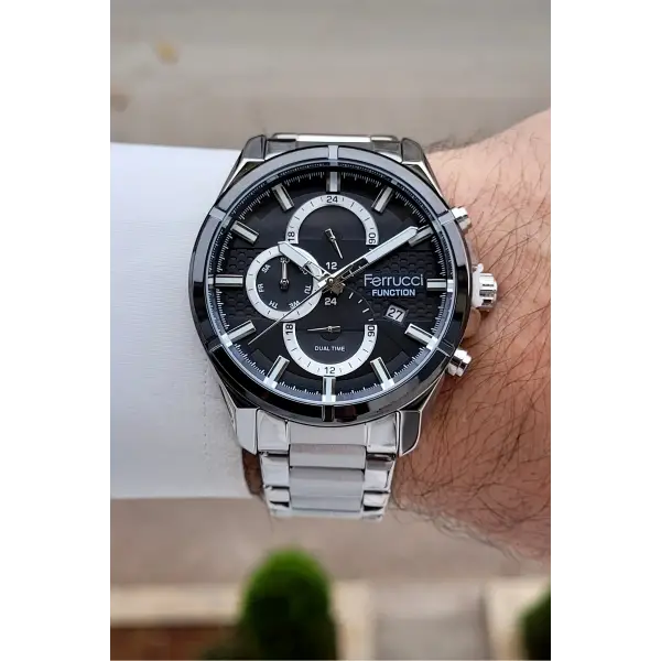 Kadranı Siyah Kordonu Gümüş Renk 43 Mm İç Göstergeleri Aktif Erkek Kol Saati