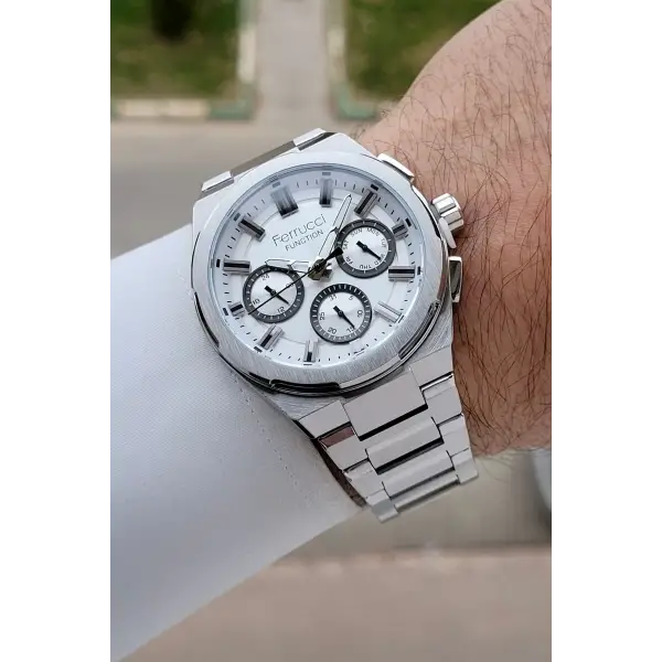 Gümüş Renk 42 mm İç Göstergeleri Aktif Erkek Kol Saati