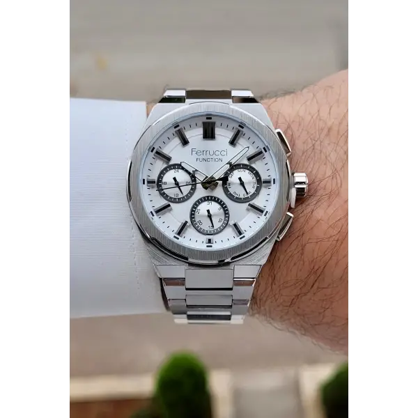 Gümüş Renk 42 mm İç Göstergeleri Aktif Erkek Kol Saati