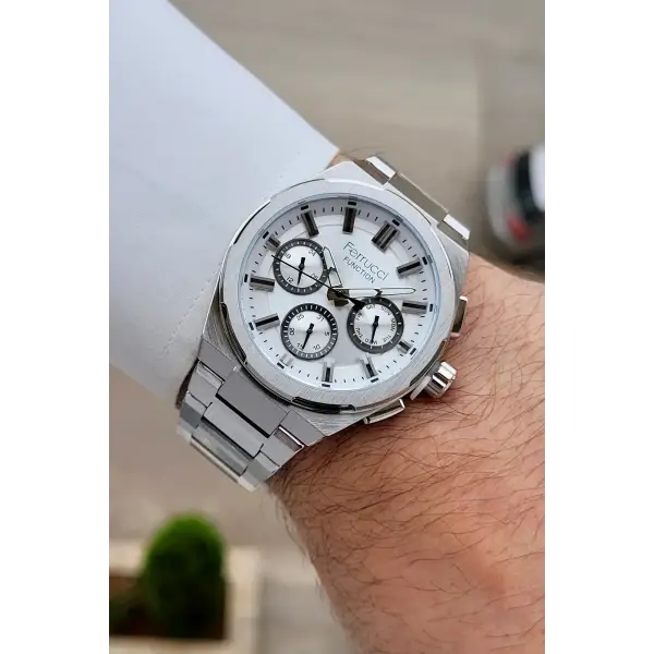 Gümüş Renk 42 mm İç Göstergeleri Aktif Erkek Kol Saati