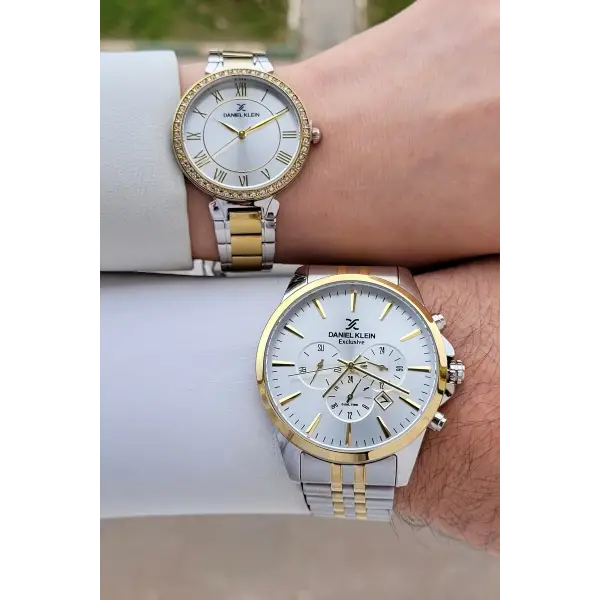 Gold Gümüş Renk Sevgili Çift Kol Saati STISTE2