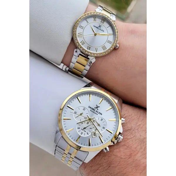 Gold Gümüş Renk Sevgili Çift Kol Saati STISTE2