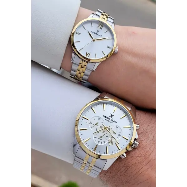 Gold Gümüş Renk Sevgili Çift Kol Saati STISTE16