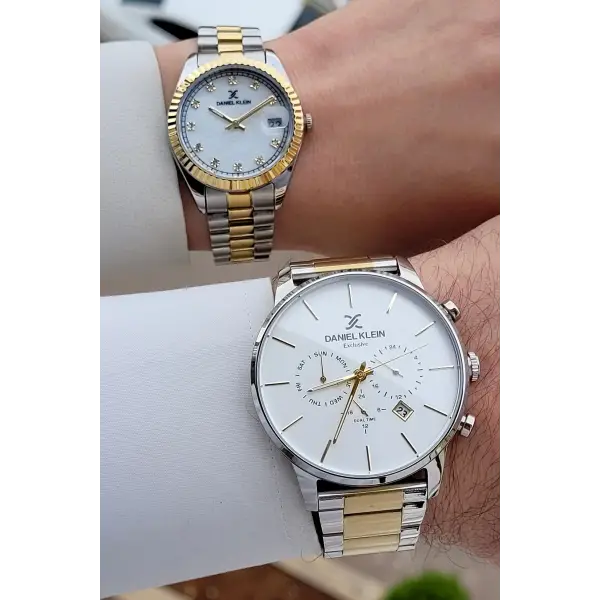 Gold Gümüş Renk Sevgili Çift Kol Saati STISTE14