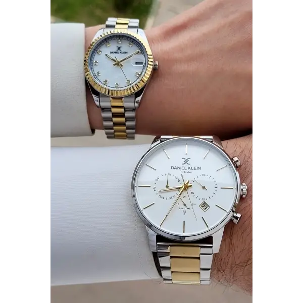 Gold Gümüş Renk Sevgili Çift Kol Saati STISTE14