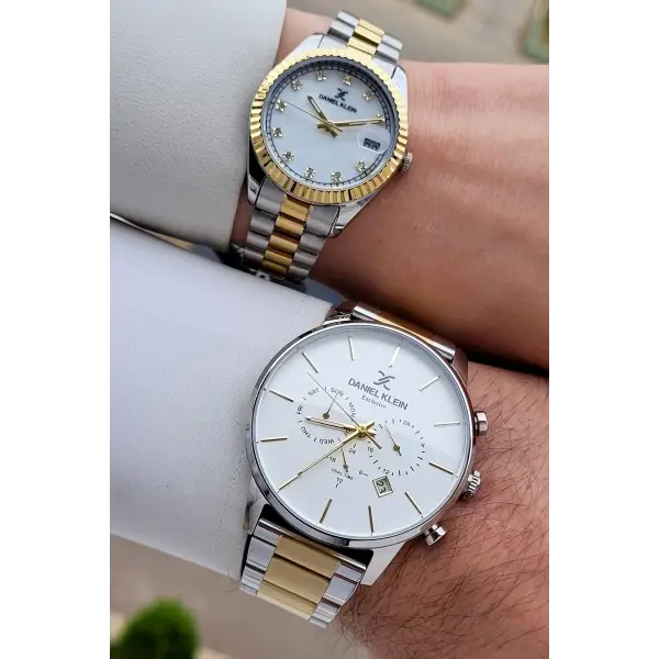 Gold Gümüş Renk Sevgili Çift Kol Saati STISTE14