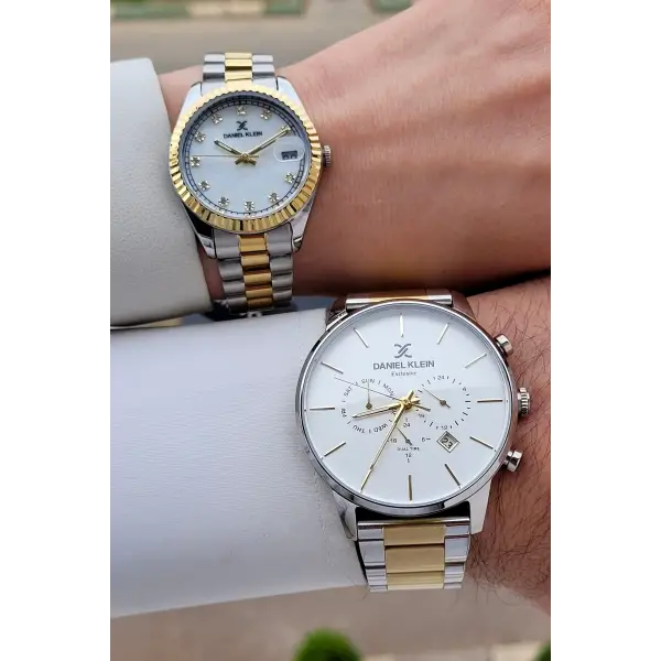 Gold Gümüş Renk Sevgili Çift Kol Saati STISTE14