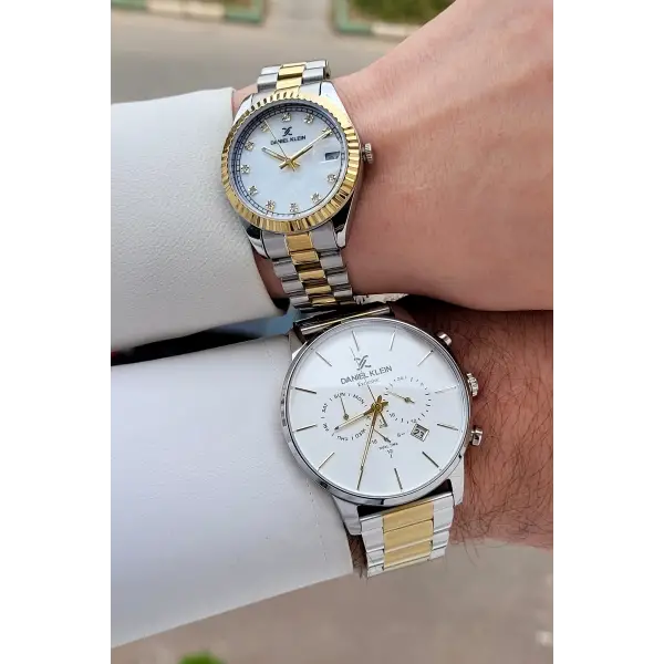 Gold Gümüş Renk Sevgili Çift Kol Saati STISTE14