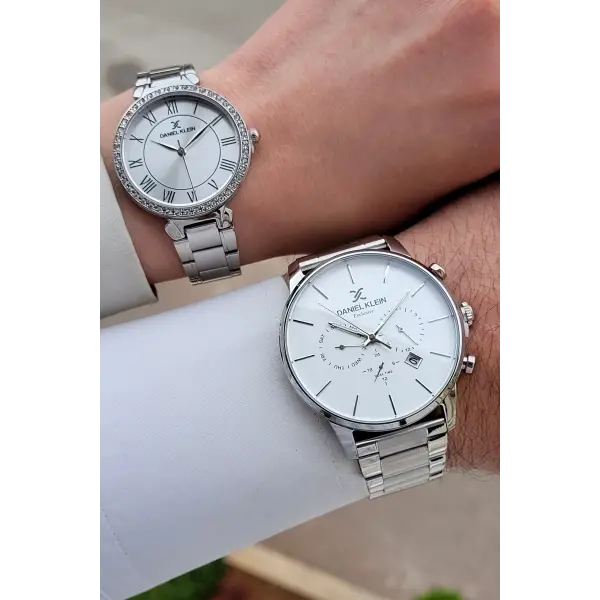 Gümüş Renk Sevgili Çift Kol Saati STISTE10