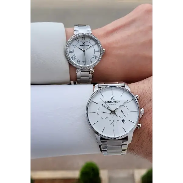Gümüş Renk Sevgili Çift Kol Saati STISTE10