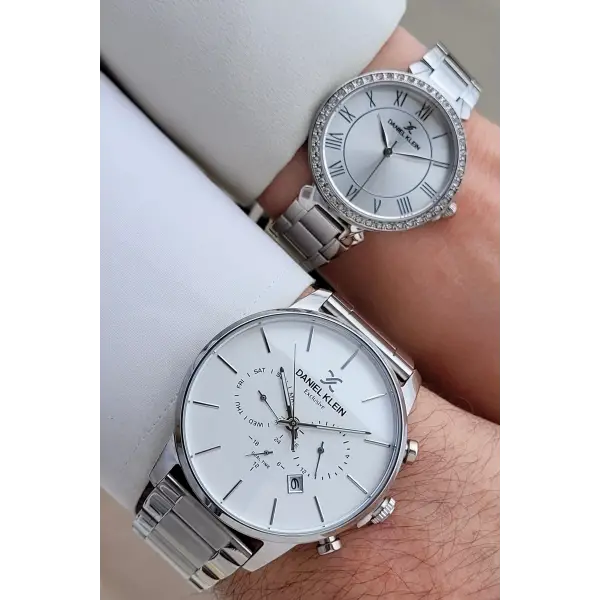 Gümüş Renk Sevgili Çift Kol Saati STISTE10