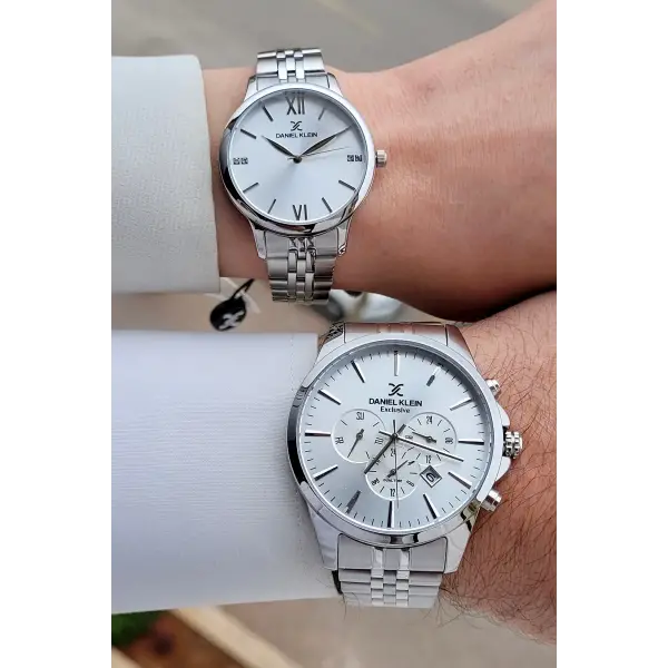 Gümüş Renk Sevgili Çift Kol Saati STISTE4