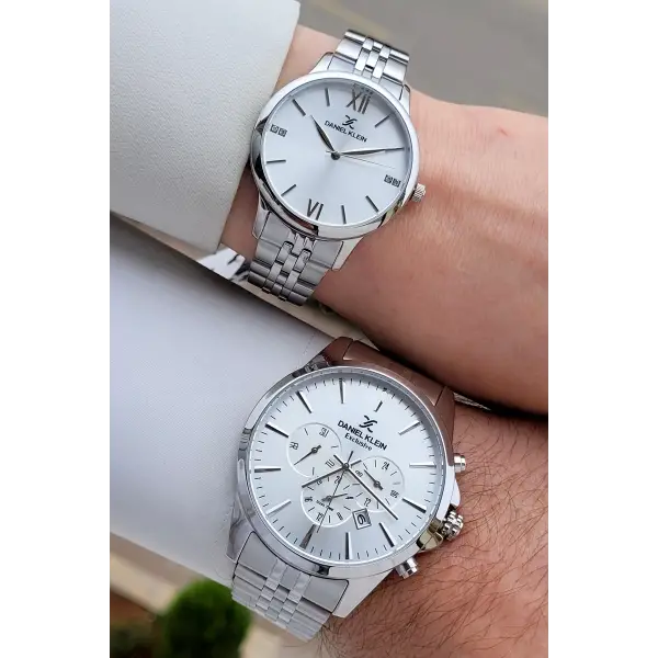 Gümüş Renk Sevgili Çift Kol Saati STISTE4