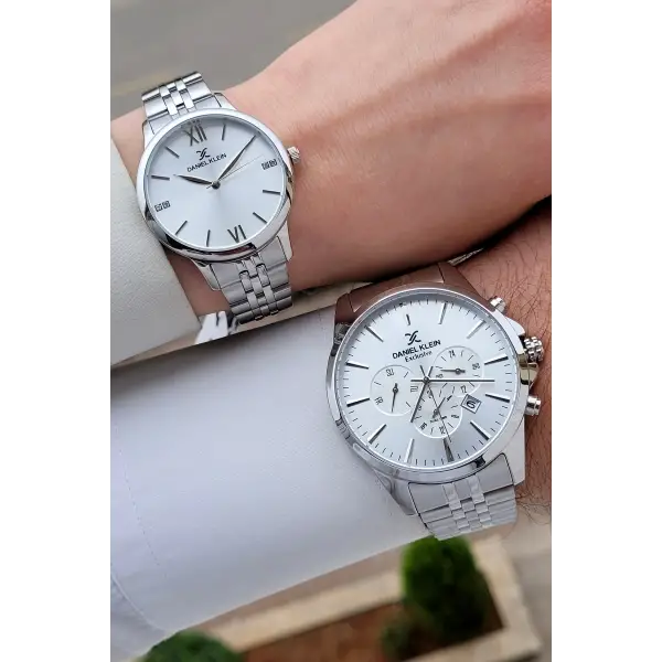 Gümüş Renk Sevgili Çift Kol Saati STISTE4