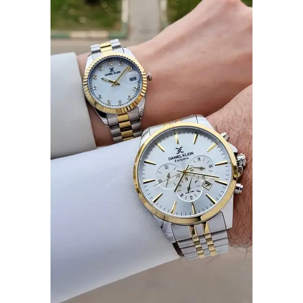 Gold Gümüş Renk Sevgili Çift Kol Saati STISTE13