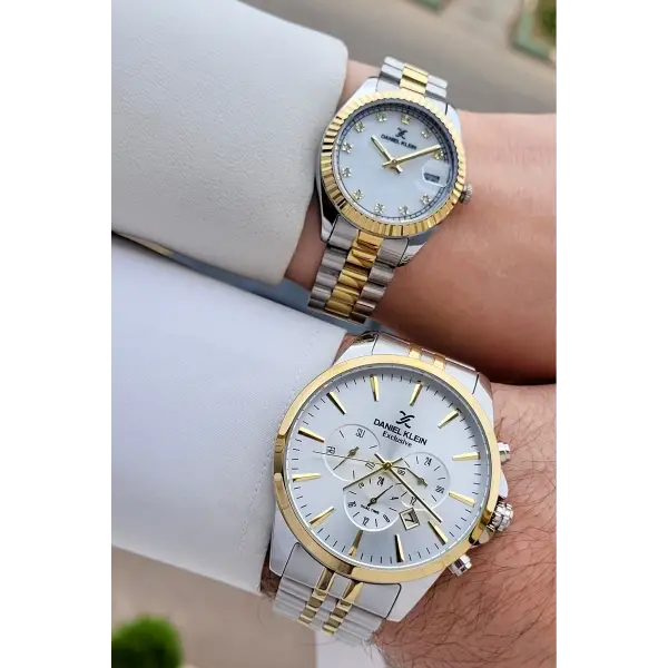 Gold Gümüş Renk Sevgili Çift Kol Saati STISTE13