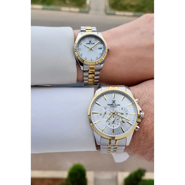 Gold Gümüş Renk Sevgili Çift Kol Saati STISTE13