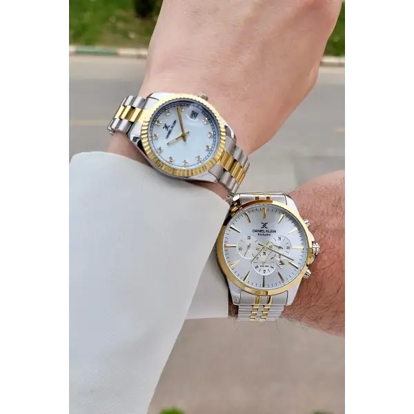 Gold Gümüş Renk Sevgili Çift Kol Saati STISTE13