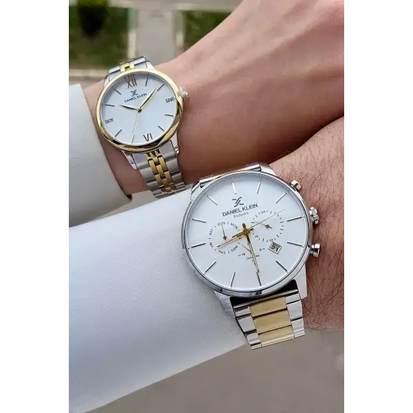 Gold Gümüş Renk Sevgili Çift Kol Saati STISTE8