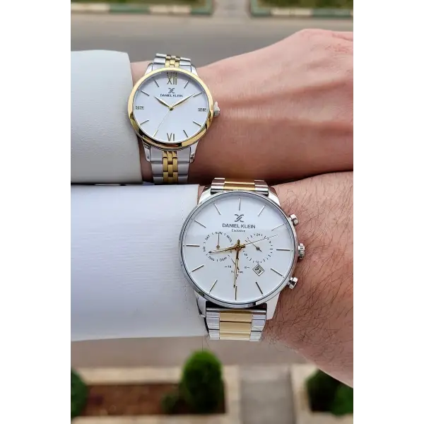 Gold Gümüş Renk Sevgili Çift Kol Saati STISTE8