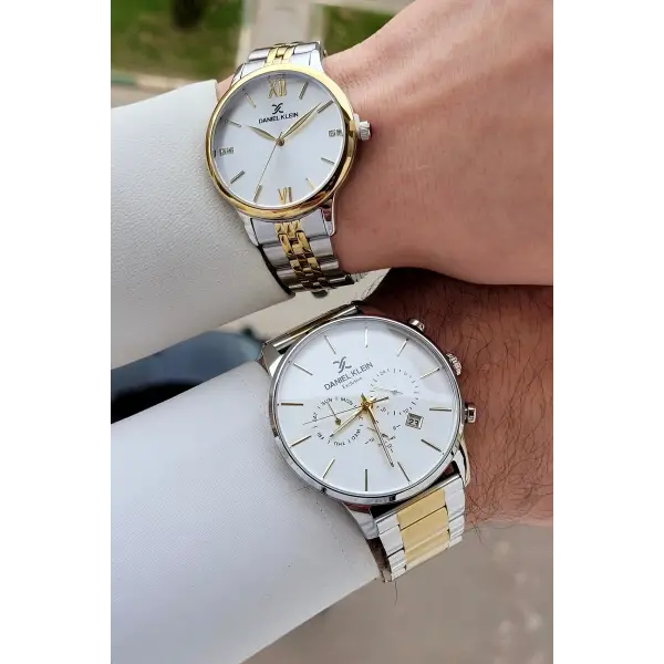 Gold Gümüş Renk Sevgili Çift Kol Saati STISTE8