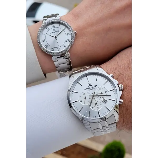 Gümüş Renk Sevgili Çift Kol Saati STISTE3