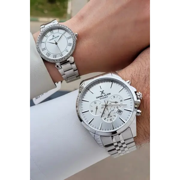 Gümüş Renk Sevgili Çift Kol Saati STISTE3