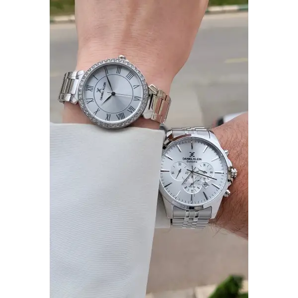 Gümüş Renk Sevgili Çift Kol Saati STISTE3