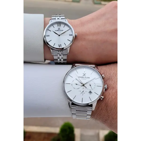 Gümüş Renk Sevgili Çift Kol Saati STISTE9