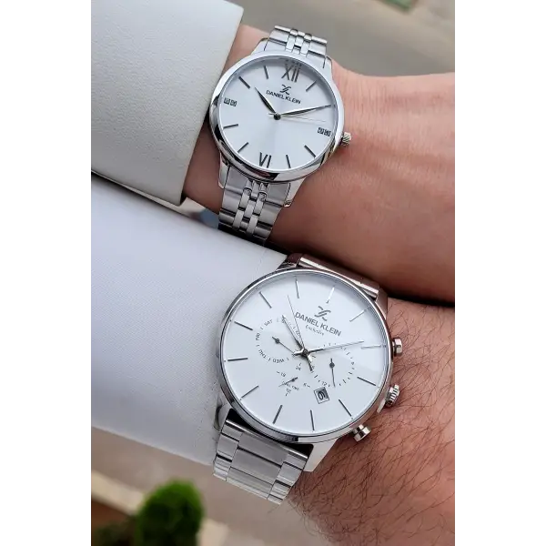 Gümüş Renk Sevgili Çift Kol Saati STISTE9