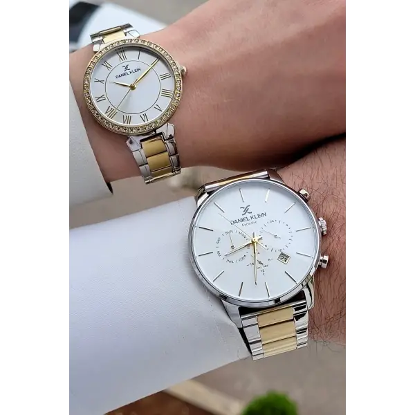 Gold Gümüş Renk Sevgili Çift Kol Saati STISTE11