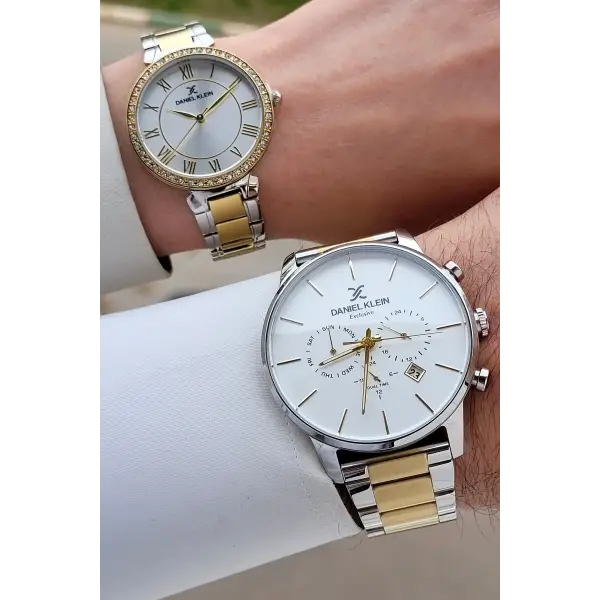 Gold Gümüş Renk Sevgili Çift Kol Saati STISTE11