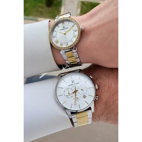 Gold Gümüş Renk Sevgili Çift Kol Saati STISTE11