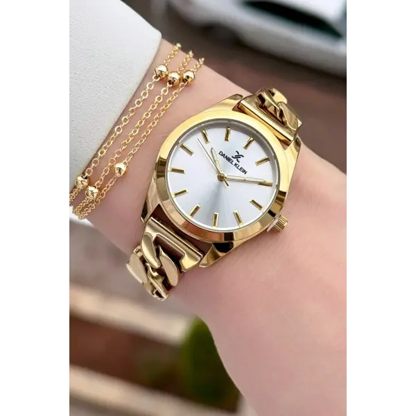 Zincirli Kordon Kadranı Gümüş Renk Kadın Kol Saati Ve Bileklik