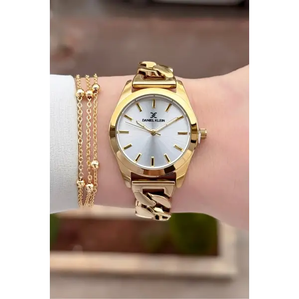 Zincirli Kordon Kadranı Gümüş Renk Kadın Kol Saati Ve Bileklik