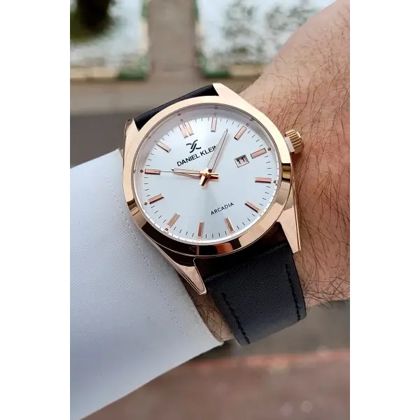 Kahverengi Renk 42,5 Mm Hediye Paketli Deri Kordon Erkek Kol Saati