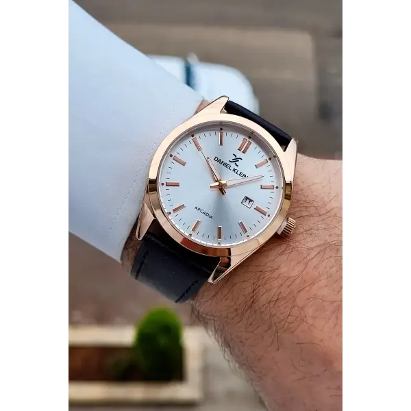 Kahverengi Renk 42,5 Mm Hediye Paketli Deri Kordon Erkek Kol Saati